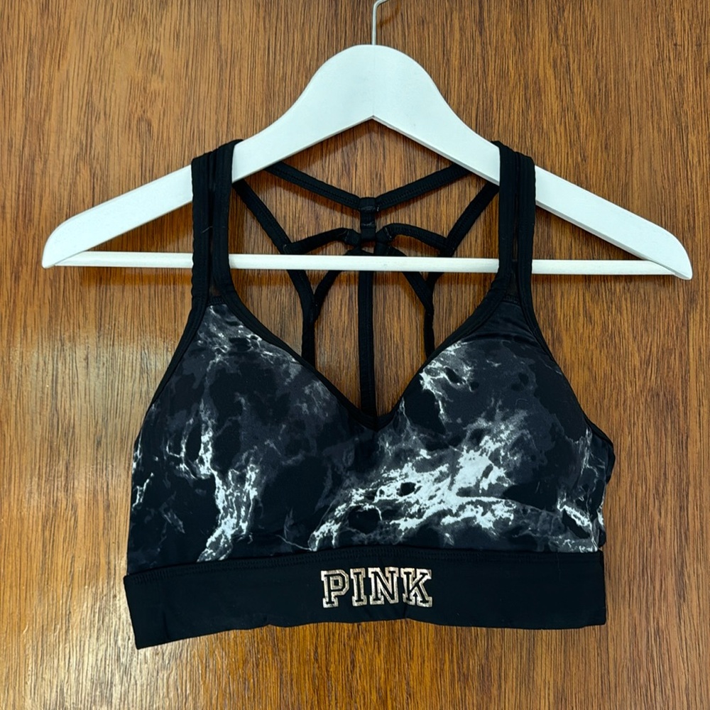 Victoria secrets PINK marble sport bra in size small